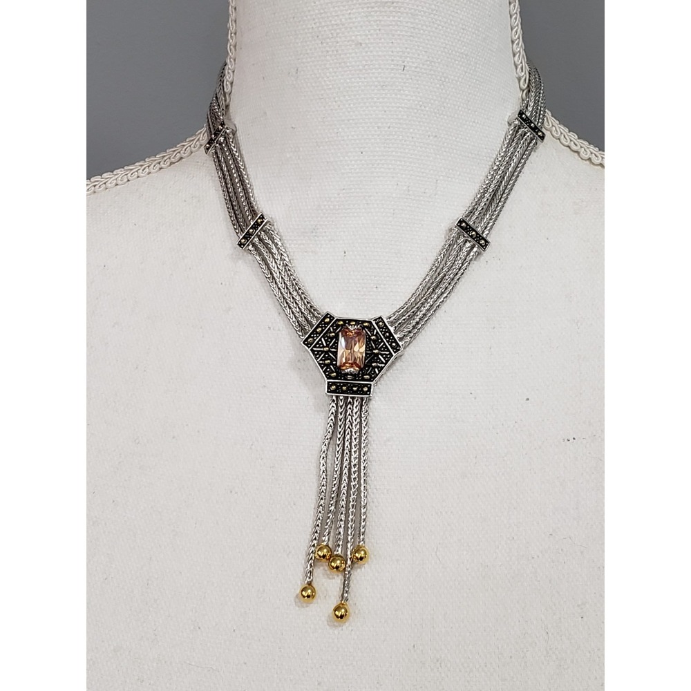 Vintag Egyptian Renaissance Revival Art Deco Necklace Gothic Steampunk Brutalist